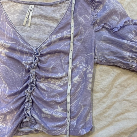 Anthropologie ruffled puff sleeve crop top, XS - Picture 11 of 12